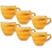 Wilmax Porseleinen Kopjes Geel 110 ml - Set van 6