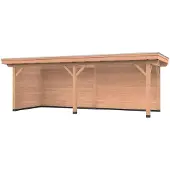 Westwood Douglas overkapping, 750 x 300, met achterwand en zijwand, Vrijbuiter Basic