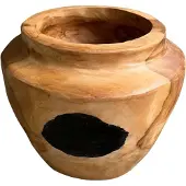 Varios Teak vase S D20H18cm