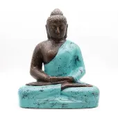 Ancient Wisdom Middelgrote Klassieke Turquoise & Stenen Boeddha - 0,5m