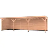 Westwood Douglas overkapping, 900 x 300, met achterwand en zijwand, Comfort Plus