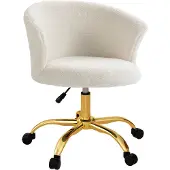 Vinsetto Bureaustoel-Polyester, Staal-58L x 56B x 68-76H cm-Wit