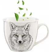 COSY&TRENDY Grote Porseleinen Mok 550ml met Vos - Vaatwasser & Magnetronbestendig