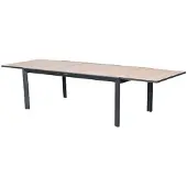 Hespéride Uitschuifbare tuintafel voor 12 personen van aluminium met houtlook ÉVASION