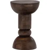 Woood Emel Bijzettafel - Mangohout - Donkerbruin - 63x40x40