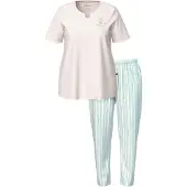 Ulla Popken Pyjama smaragd / mintgroen / pastelroze / wit