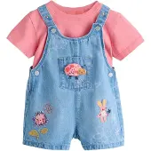 Next Set 'Ladybug' lichtblauw / curry / pink / rosa