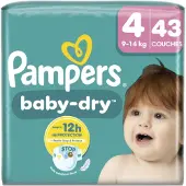 Pampers 2x Baby Dry Luiers Maat 4 (9-14kg) 43 Stuks
