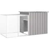 vidaXL Konijnenhok 200x91x100 cm gegalvaniseerd staal grijs