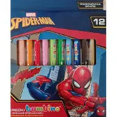 Bambino Dikke Kleurpotloden 12 Kleuren - Spiderman