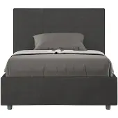 Ityhome Mika grijze microvezel bedovertrek voor een queensize bed met een gestoffeerde kussensloop, afmetingen 120x190