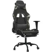 vidaXL Massage gamestoel kunstleer zwart en camouflage