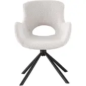 House Nordic Eetkamerstoel Bouclé Off-White - Draaibaar - Zithoogte 48cm - Set van 2