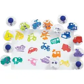 Colorations stempelset speelgoed - Easy Grip Verkeersstempels 14 stuks.