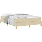 vidaXL Boxspring bed met matras Crème 140 x 200 cm Stof