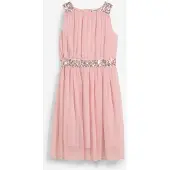 Bonprix Chiffon meisjes jurk met paillettenband maat 158
