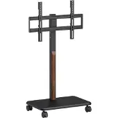 My Wall TV-vloerstandaard | tot 85 inch | verrijdbaar | full motion | zwart/walnoot