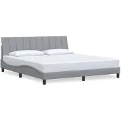 vidaXL Bedframe zonder matras "Hanko" stof lichtgrijs 180x200 cm