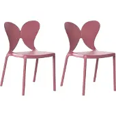 Beliani LARISSA - Tuinstoel set van 2 - Roze - Kunststof