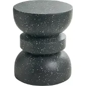Beliani FALIRO - Bijzettafel - Zwart/Terrazzo - Lichtbeton