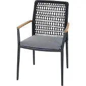 Siena Garden Cortina dining tuinstoel stapelbaar grijs 3 stuks