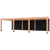 Westwood Douglas overkapping, 900 x 400, met zwarte achterwand, Modern Plus