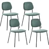 Beliani RILEY - Set van 4 eetkamerstoelen - Groen - Polyester