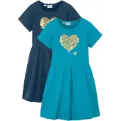 Bonprix Jersey jurk van biologisch katoen (set van 2) maat 128/134