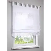 Bonprix Halftransparant vouwgordijn met gehaakte boord maat h/b: 140/120 cm
