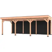 Westwood Douglas overkapping, 750 x 300, met zwarte achterwand, Comfort Premium