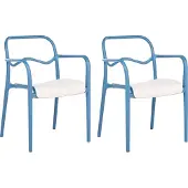Beliani THASOS - Tuinstoel set van 2 - Blauw - Kunststof