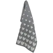 Bunzlau Castle Hearts theedoek 65x65 Anthracite