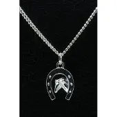 MOOYE ® - Collectie Zilveren Hoef paardenhoofd ketting hanger - groot