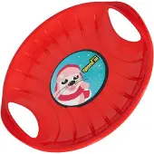 KOTARBAU Glijschotel, Sneeuwschijf, Kunststof, 60 cm, Rood, Sneeuw Slee, met Handgrepen, voor Kinderen en Volwassenen, Schotel Slee Plastic, Bobsleeën, Sneeuwglijder, Duurzaam