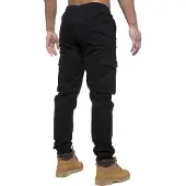 Enzo | Heren Cargo Jogger Jeans - Zwart