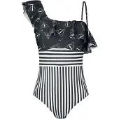Harry Potter Zwempak - Deathly Hallows - M - voor Vrouwen - meerkleurig - Maat M
