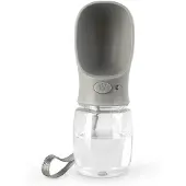 Lionto honden drinkfles, licht, lekvrij & met drukknop, 350 ml grijs