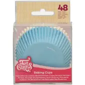 Funcakes Baking Cups - Lichtblauw, Wit - 48 Stuks - Cupcake Vormpjes Papier