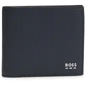 BOSS Leren Kaarthoes Jinko 8 CC Card Holder Dark Blue Donkerblauw