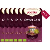 Yogi tea Sweet Chai - Biologische Thee - 6x17 Stuks - 102 Theezakjes - Cafeïnevrij - Kruidenthee - Ayurveda - NL-BIO-01