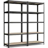 Songmics Opbergrek met 5 verstelbare planken, Zwart / 50 X 100 X 200 cm / 2