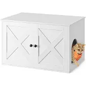 Usorteret Kattenbak met deurtjes, Wit / 53T x 80B cm