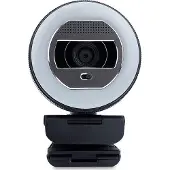 Wortmann AG Webcam Halo met LED-lichtring (C1868pro) en privacy-schuifje. Full-HD, automatische scherpstelling, stereo-microfoon, privacy-schuifje