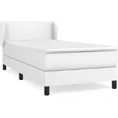vidaXL Boxspring met matras kunstleer wit 90x200 cm