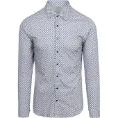 Desoto Slim Fit Jersey overhemd Denimblauw, Bloemen