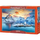 Castorland Puzzel van 1000 stukjes: Zonsopgang op Sakrisøy, Lofoten. CASTOR