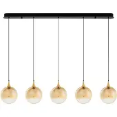 Nova Luce Hanglamp Orenda recht 5-lichts amber glas