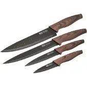 Resto Messenset 4-delig Carina – Koksmes, Vleesmes, Universeelmes & Schilmes – RVS 3CR13 – Antibacterieel – Ergonomische Soft-Touch Handgrepen – Geschenkverpakking