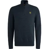PME Legend Trui 'Pullover with half zipper' donkerblauw