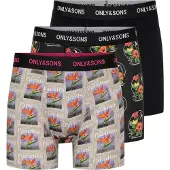 Only & Sons Boxershorts 'ONSFitz' greige / groen / oranje / zwart
